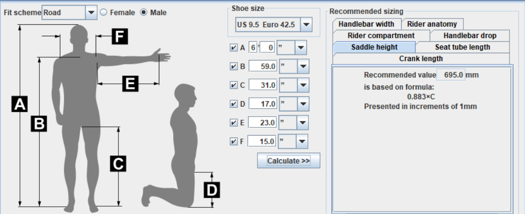 Initial bike fit/handling characteristics/geometry iteration in BikeCAD