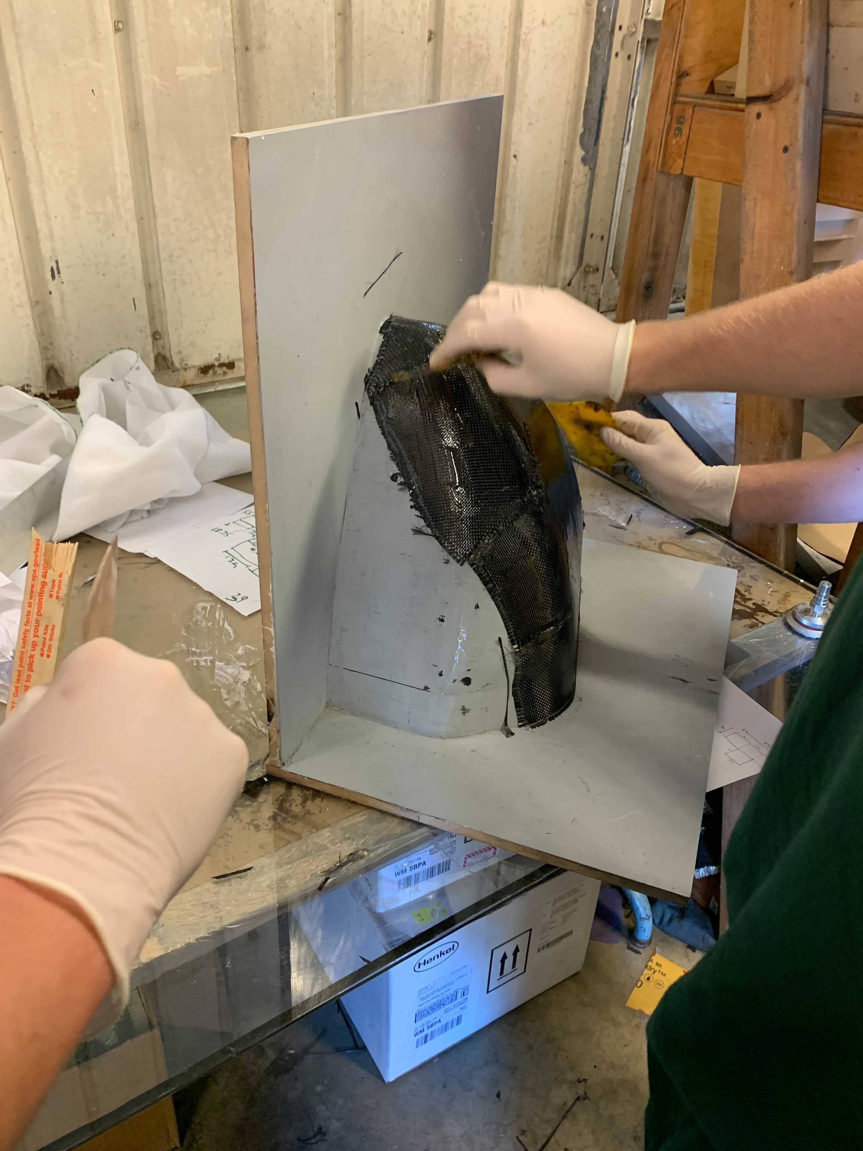 First thin carbon layer of tool layup